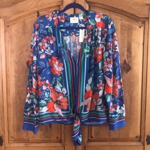 Anthropologie Maeve Elan Scarf Print Blouse Sz 14